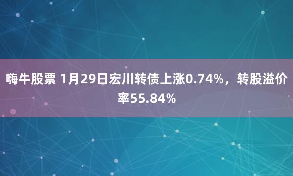 嗨牛股票 1月29日宏川转债上涨0.74%，转股溢价率55.84%