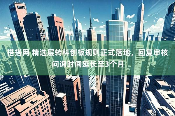 搭搭网 精选层转科创板规则正式落地，回复审核问询时间延长至3个月